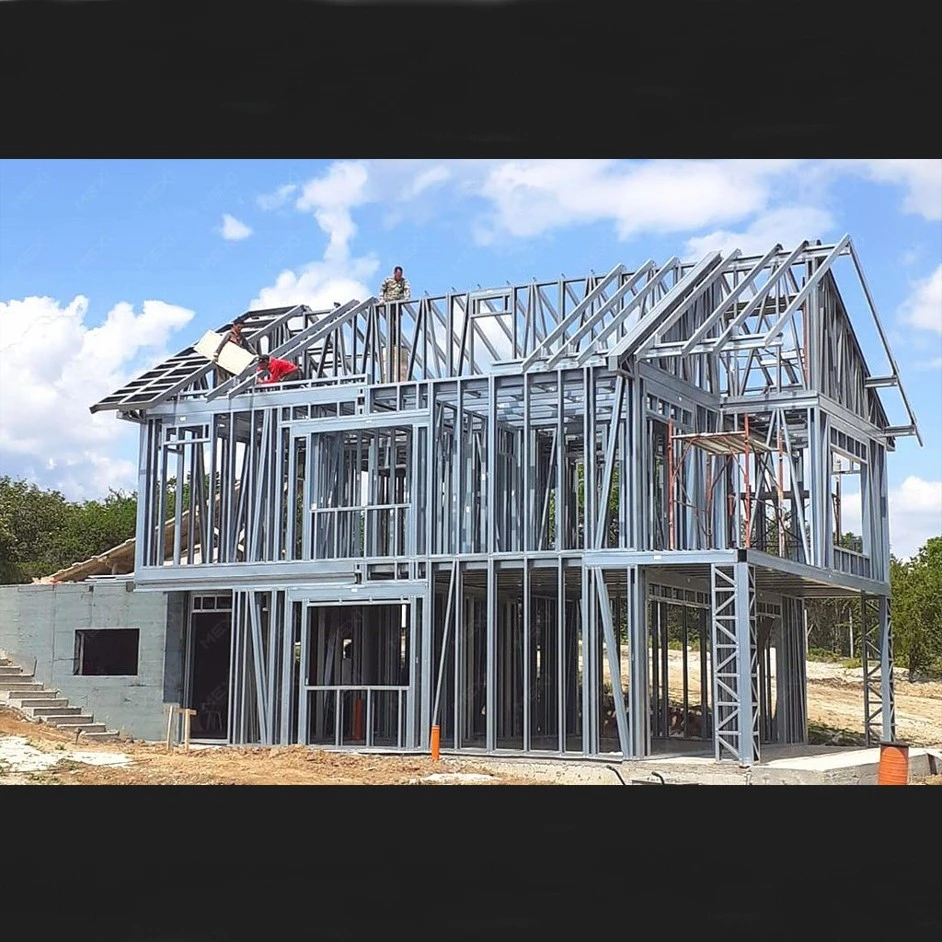 One Floor Steel Structure Villa And Two Story Prefab House With Private Garage By Customized Size Sold For Medium Income