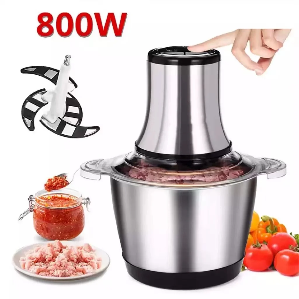 Electric Meat Grinder 3 Speeds Stainless Steel Electric Chopper Automatic Mincing Machine Quiet Food Processor