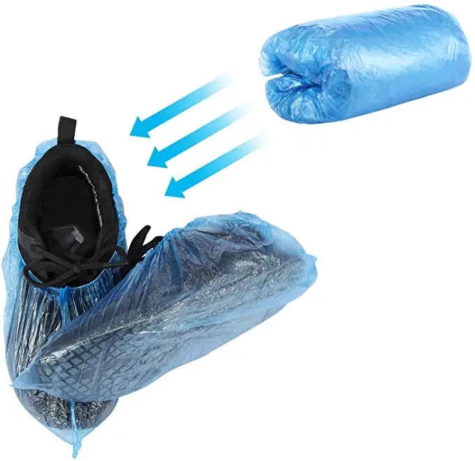 PE Shoe Cover Plastic Eco-friendly Industry Blue Care Cleanroom Protection China medical Disposable