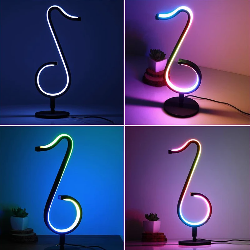 Music Note LED Neon Light USB or Battery Operated Music LED Night Light for Bedroom Wall Living Room Party Wedding Christmas