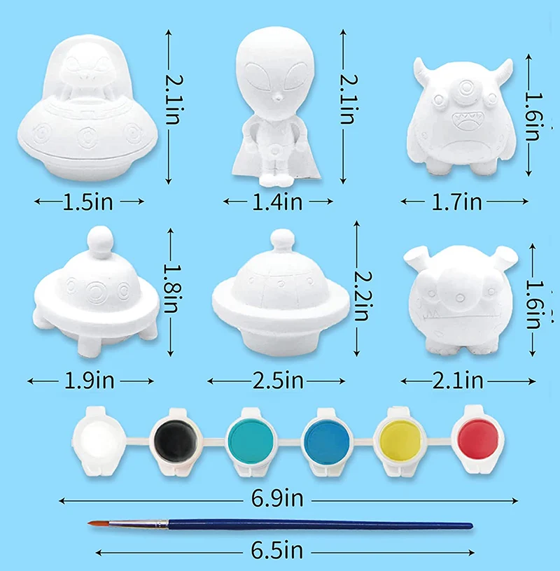 custom fabrication alien art and craft diy paint doodle magic drawing creation Ceramic figurine model coloring toy