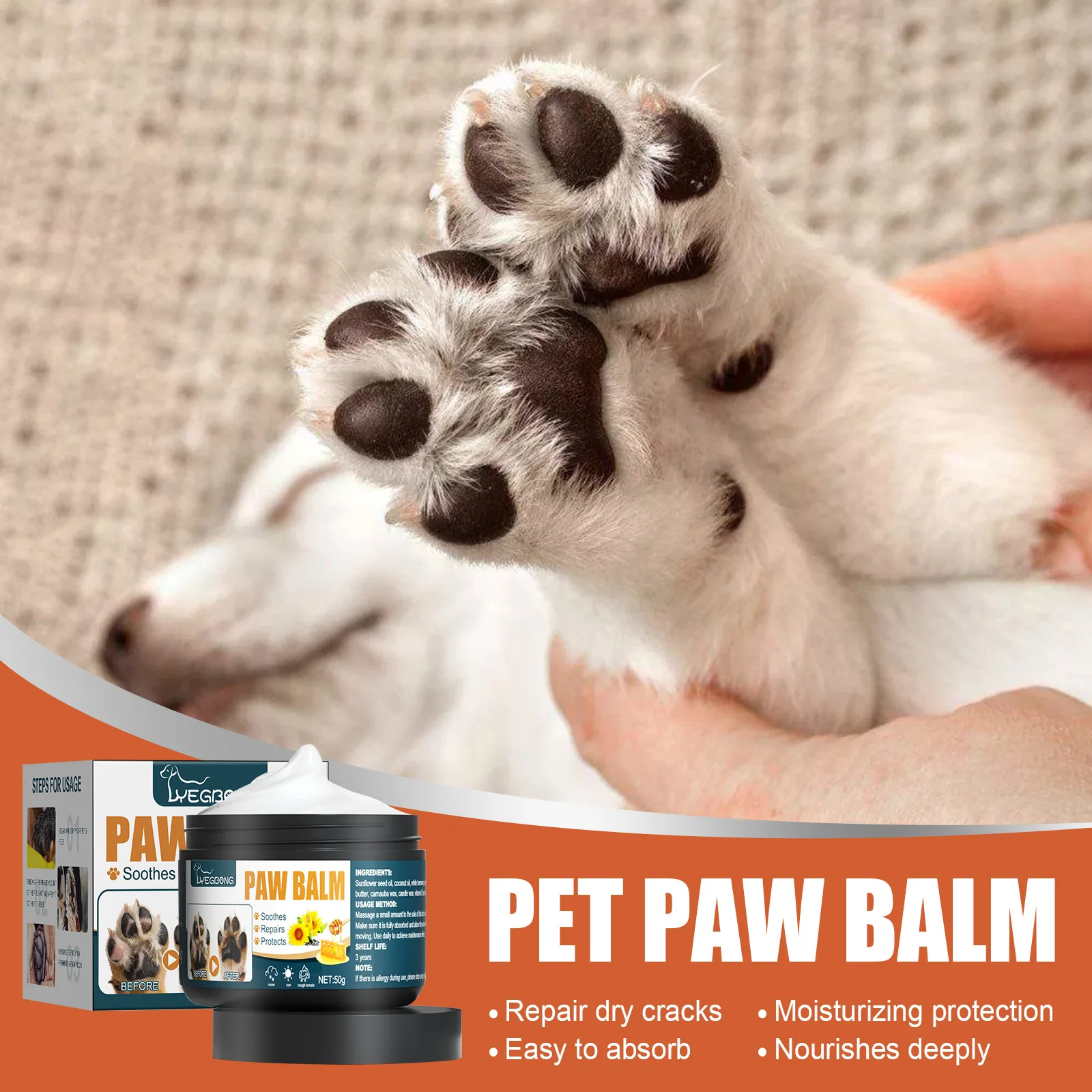 YEGBONG Pet Paw Balm Organic Natural Pet Care Products Soothing  Repairing Protecting Product For Your Dogs &Cats