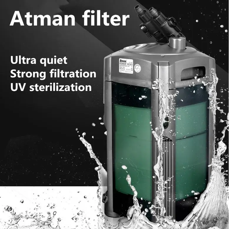 Aquarium Accessories Atman CF-600/800/1000/1200 Tank External Filter Barrel  Fish Tank Filter Equipment Tank Mute Filter