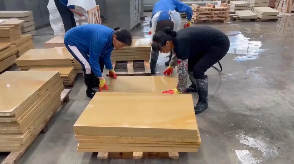 Sichuan Natural Golden Yellow Sandstone Cut To Size 60X60 Landscaping Paving Stone External Flooring Tiles