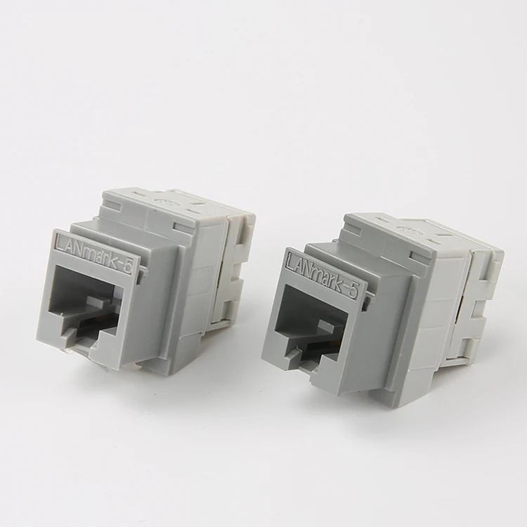 Utp Cat5e Patch Panel Jack 180 Degree Ethernet Wall Jack Network Inline Coupler Rj45 Cat6 Keystone Jack