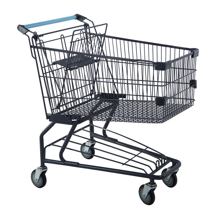 High Quality America Style Customized Supermarket Metal Shopping Trolley Cart