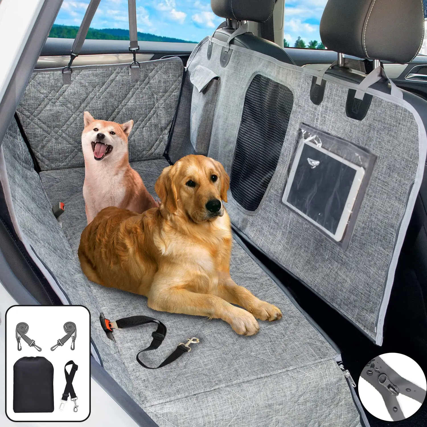 Pet Car Seat Cover Dog Safety Protector Mat, Cloth Travel Waterproof Dog Car Seat Cover, Dog Cover Car Back Seat