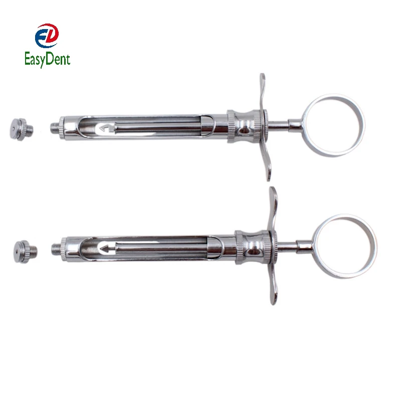 Dental Intraligamental Syringe StainlessSteel Pen-Style Aspirating Surgical Instrument Dentist 1.8ML Syringes to