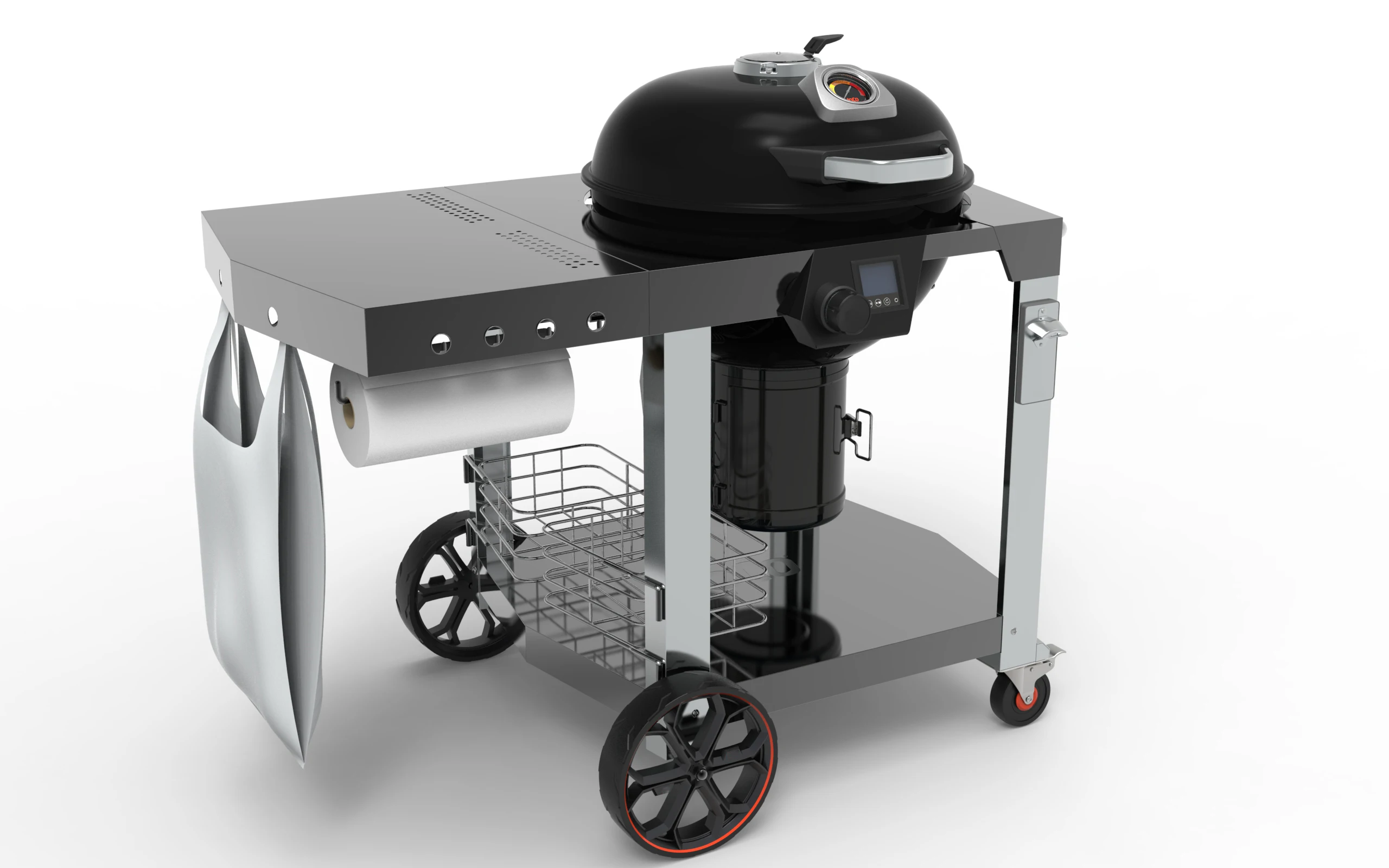 In Stock Smart Temperature Control Charcoal Grill Bbq Trolley Bbq Grill With Table For Home Garden Patio Backyard