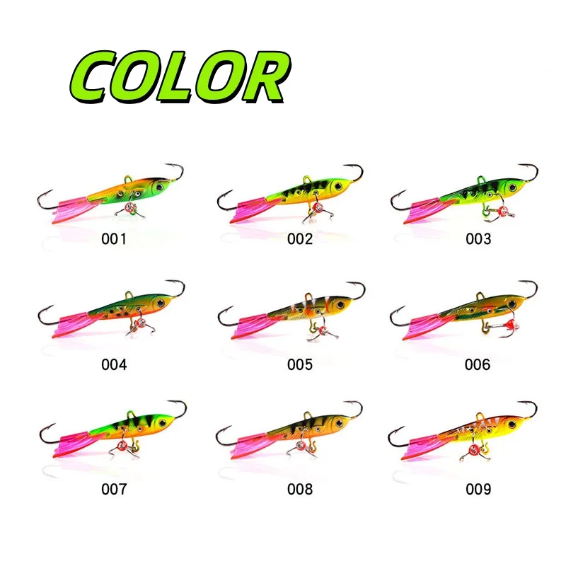 Wholesale 6.3cm 8.5cm Ice Fishing Jig Lure double hooks  Metal Lure balancers Jig