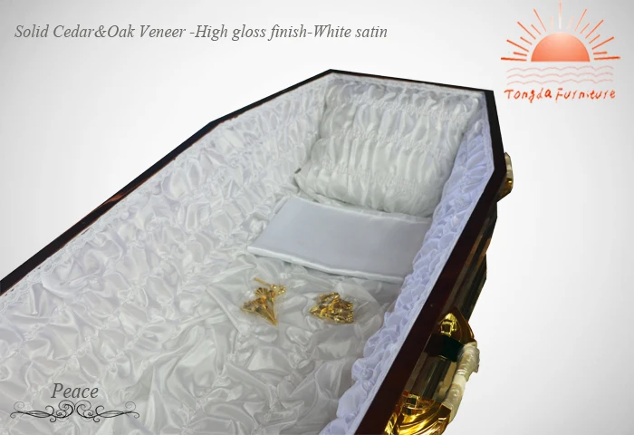 TD-E08 MDF wood veneer coffin for funeral use
