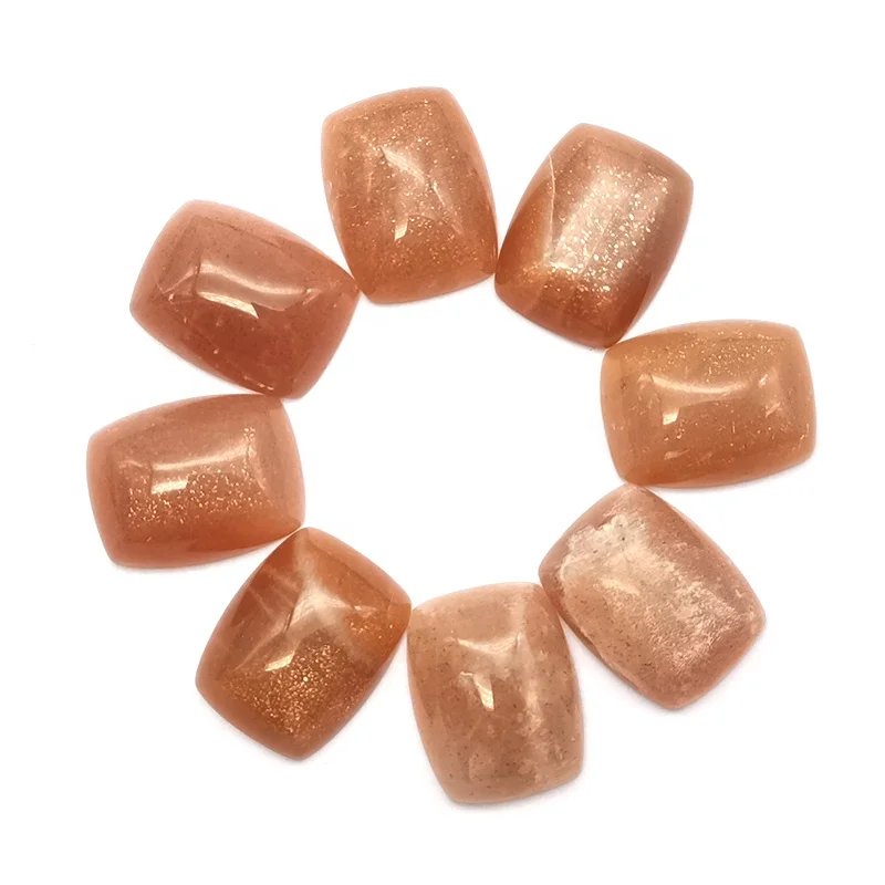 Wholesale natural stone 23*18*8 mm rectangle sunstone cabochon