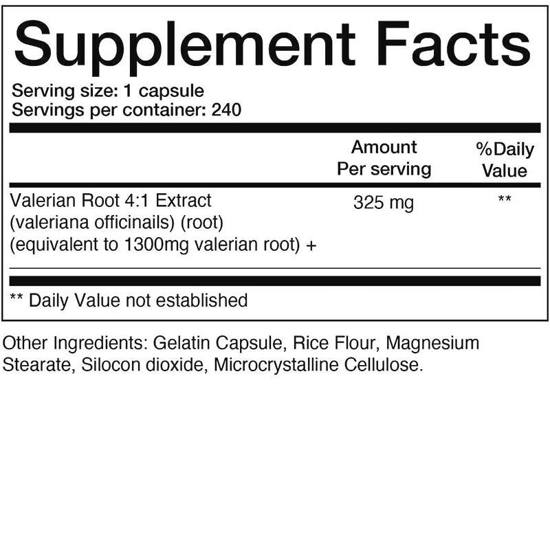 Organic High Strength Valerian Root Capsules Natural Sleeping Supplements for Adults Support Restful & Deep Sleep
