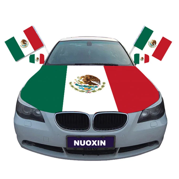 Nuoxin High Quality Sublimation Mexico Flag Car Engine Hood Cover Mexican Flags for Car
