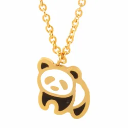 Popular Cute Chinese Panda Pendant Necklace Lover Necklace Stainless Steel Accessories