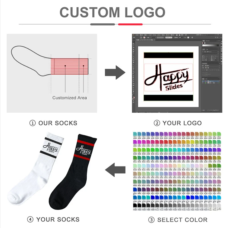 Hellosport Wholesale Low Moq Custom Logo Training Cotton Crew Socks High Elastic Athletic Running Men Socks