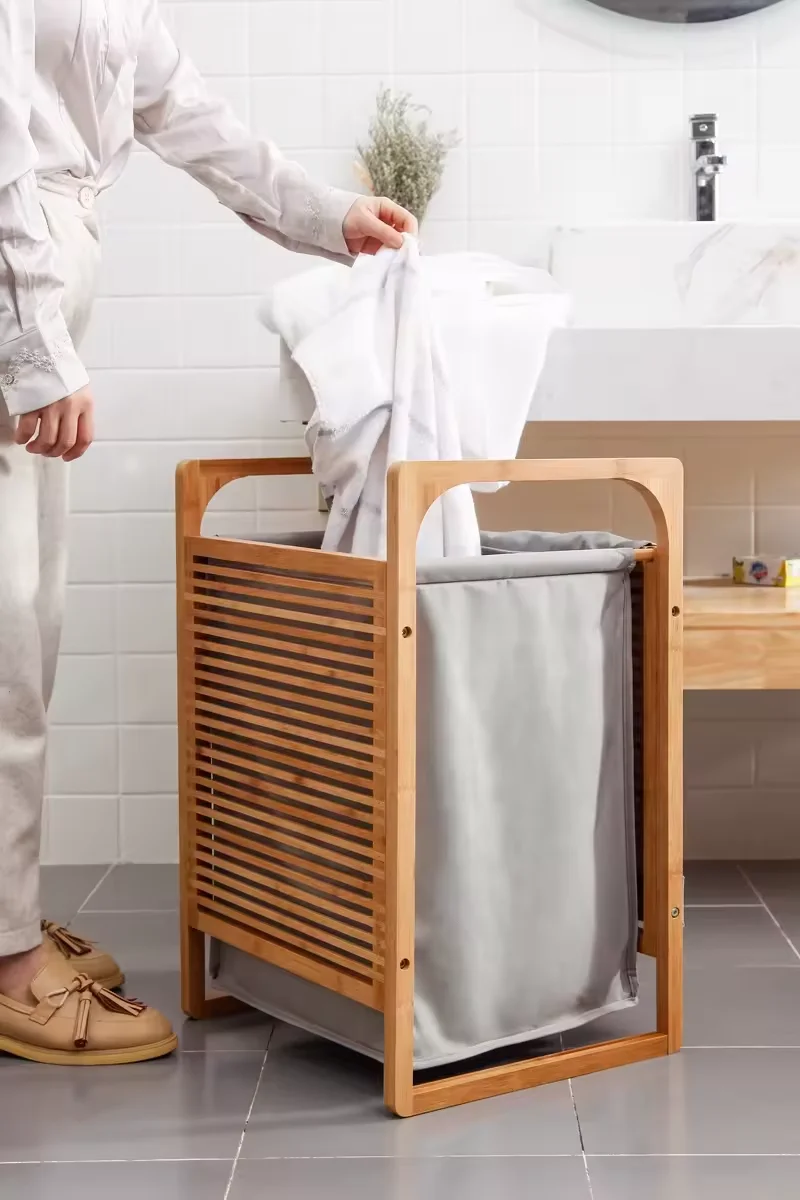 Direct selling handmade woven decorations sustainable laundry hamper bamboo dirty clothes storage organizer box for bathrooms