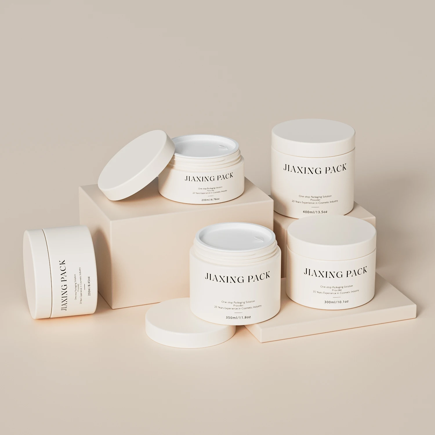 Wholesale 8oz  200 250 300  350 400 ml Custom Empty Wide Mouth Luxury Plastic PET Cosmetic Body Butter Scrub Jar Container