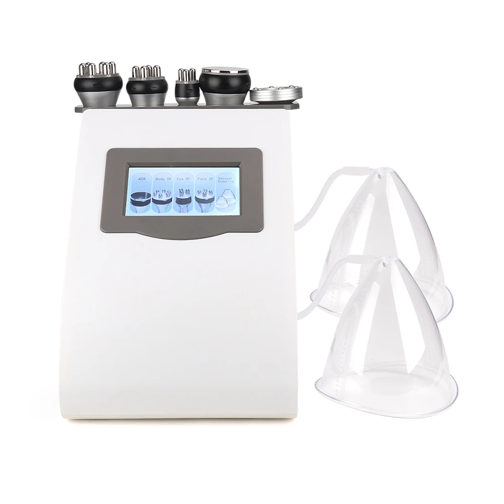 Newest 40k ultrasonic cavitation machine with vacuum cupping body slimming other breast care products
