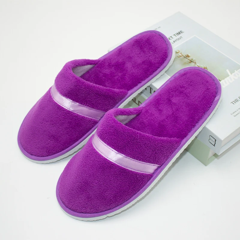 Custom Logo for Spa Disposable Hotel Slippers  OEM Wholesale Guest Bedroom Slipper Biodegradable Hotel Amenity