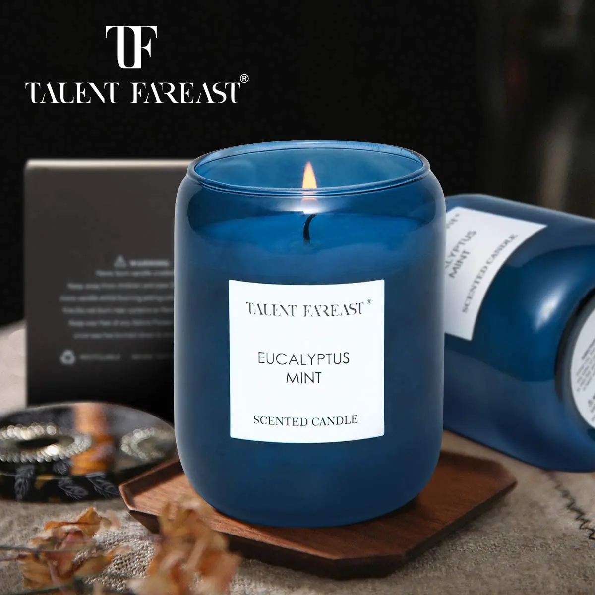 Hote sale Wholesale Candle Jars 8oz 12oz Colored Glass Candle jars with lids