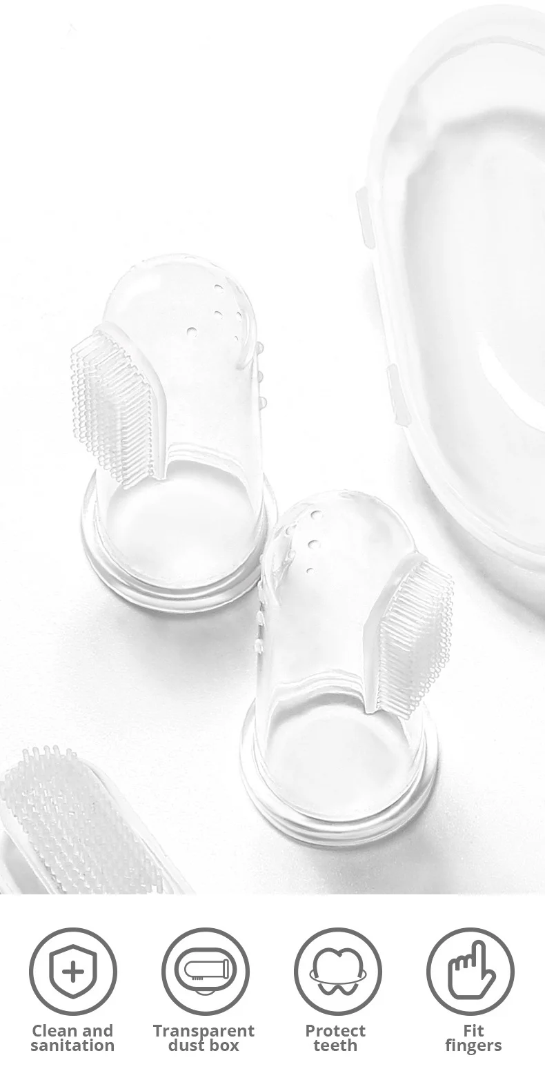 New Design Baby Finger Toothbrush Easy Oral Hygiene Babies Cleaning Teeth Soft Silicone Baby Finger Toothbrush For Training