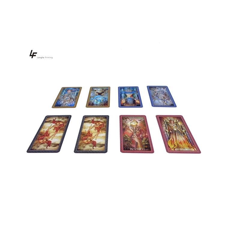 High Quality Custom Silver Edges Paper Colorful Design Tarot Cards with Instruction Book