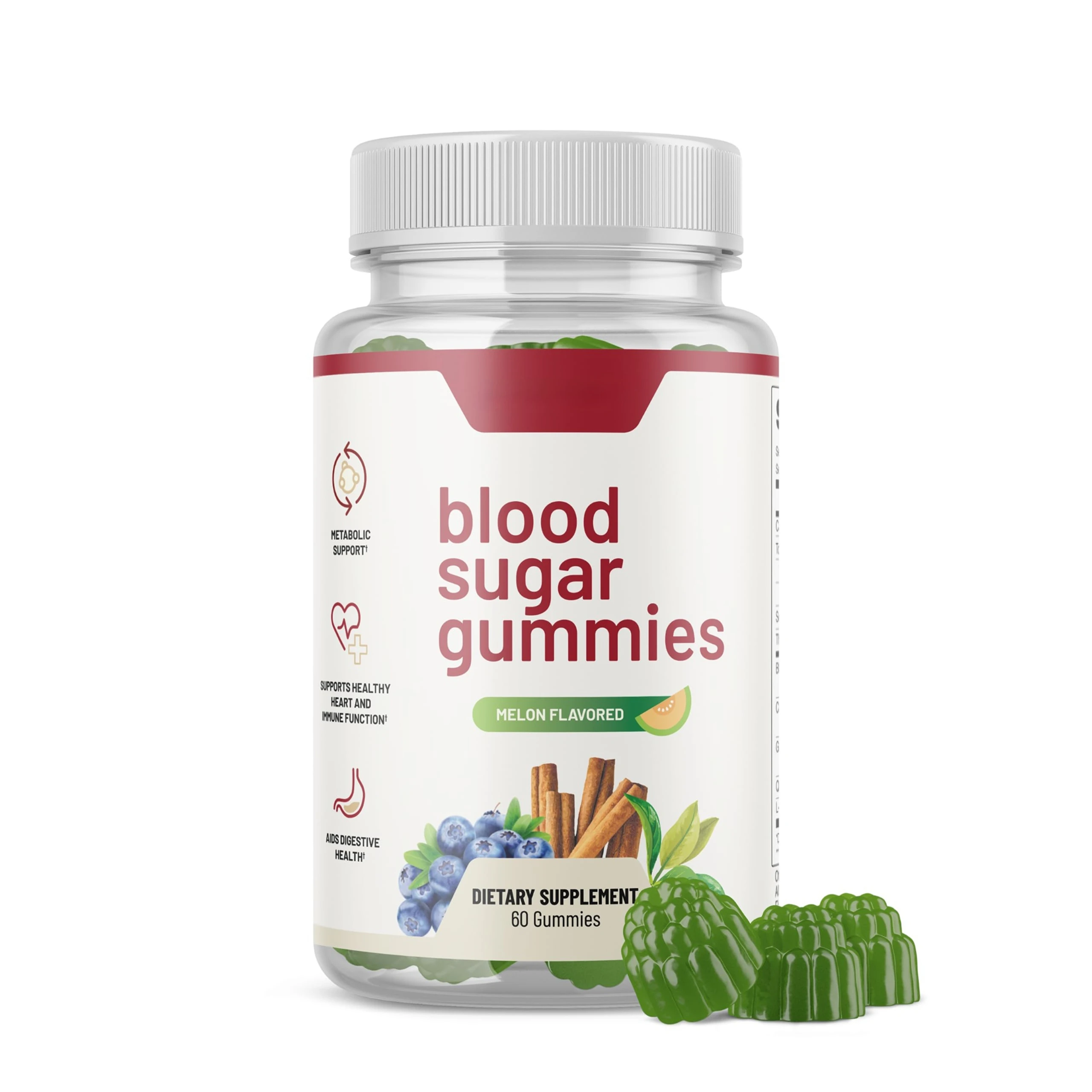 OEM Blood Sugar Gummies Support Healthy Blood Sugar Levels Cinnamon Bark Blueberry  Extract Gummies Heart Metabolic Support