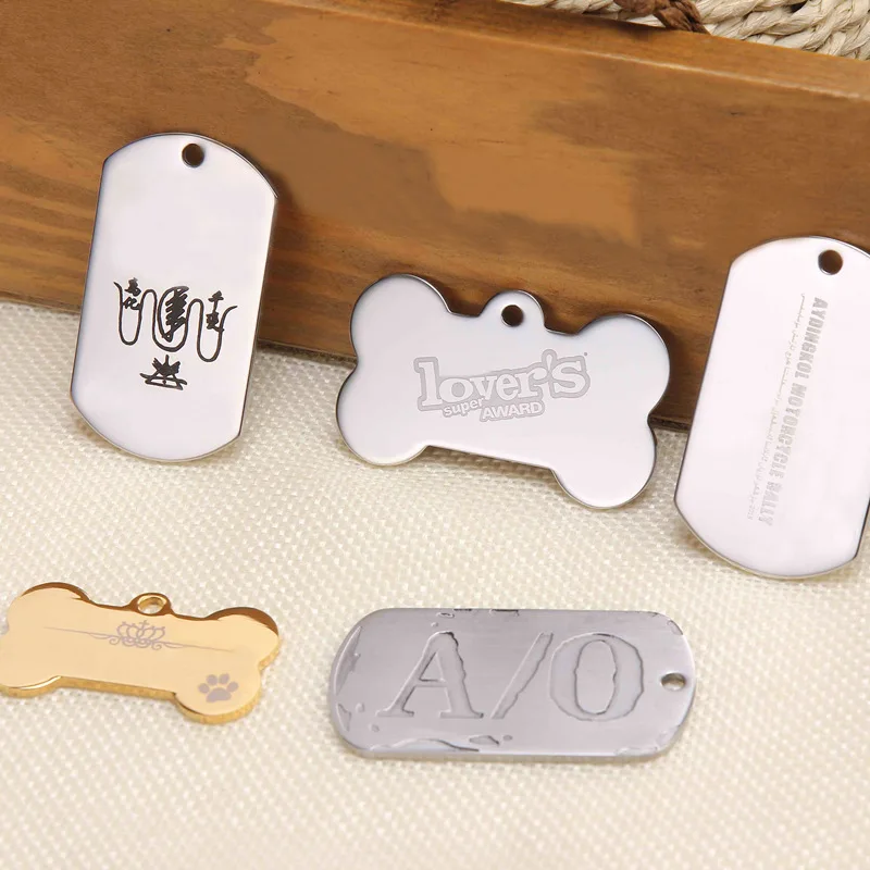 Custom Logo Stainless Steel Pet Dog Tags For Engraving Custom Laser Dog Metal Tag Name Tag