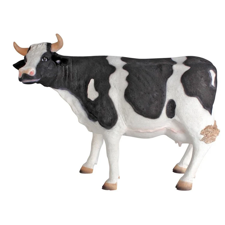 Cheap Factory Price polyresin life size plush adult cow statue