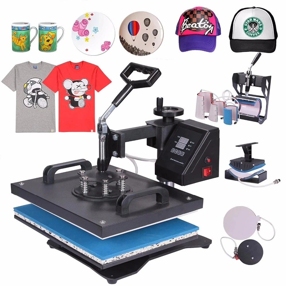 Multifunctional Sublimation Heat Transfer Machine 8 in 1 Combo Heat Press Machine