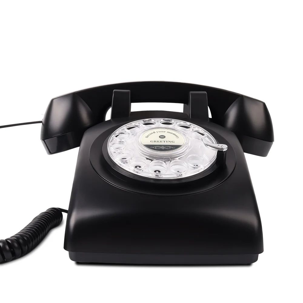 Retro Rotary Old Fashion Corded Telephones Guestbook Phone Vintage Antique Classical Audio Guest Book Phone