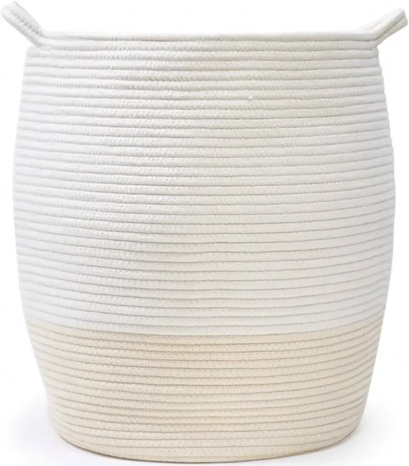 Decorative Storage Bin Organizer Cotton Rope Felt Woven Storage Basket for Home Laundry Baby Nursery