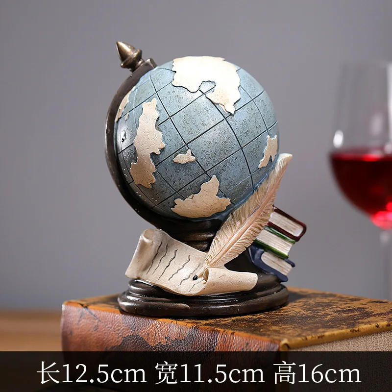 Factory Custom Cartoon Characters Globe Piggy Bank Modern Home Decor kid Piggy Bank miniature Figurines Handicraft Resin