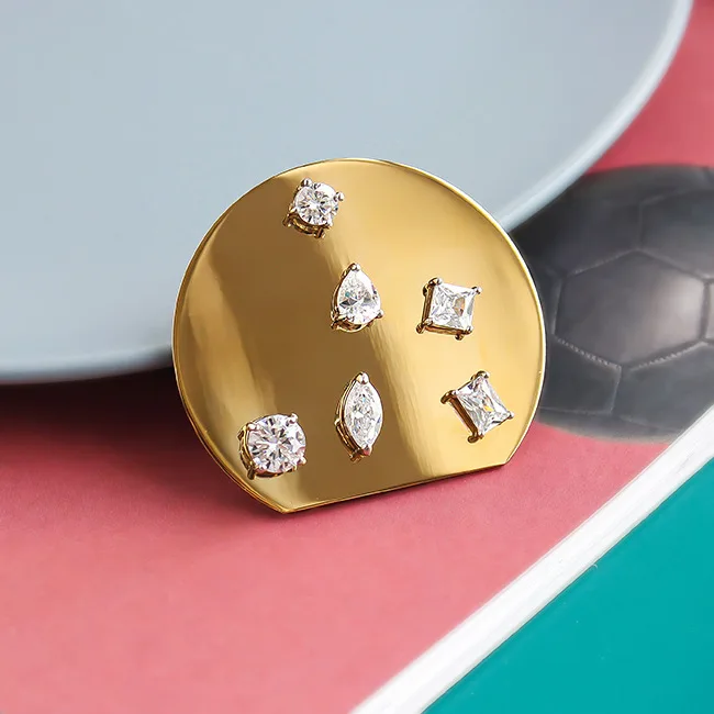 
Hot Sale Fashion Design Six Zipcon Disc Brooches Women Brooch 