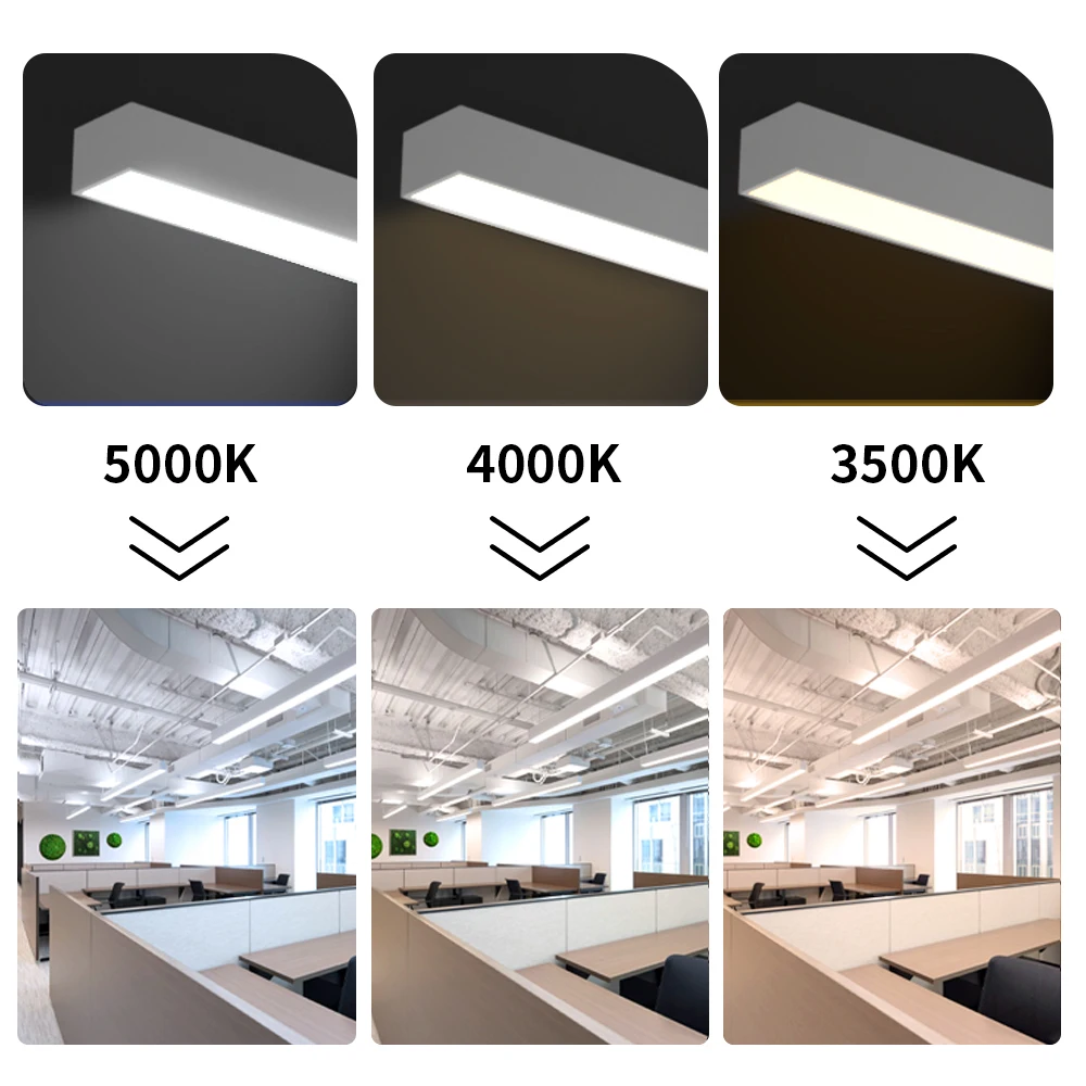 colour aluminum suspended led linear pendant light home ceiling black light fixtures