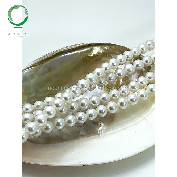 40cm 8-9mm Good Luster Nice Colour Near Round Shape White Fresh Water Pearl, pearl nucleus