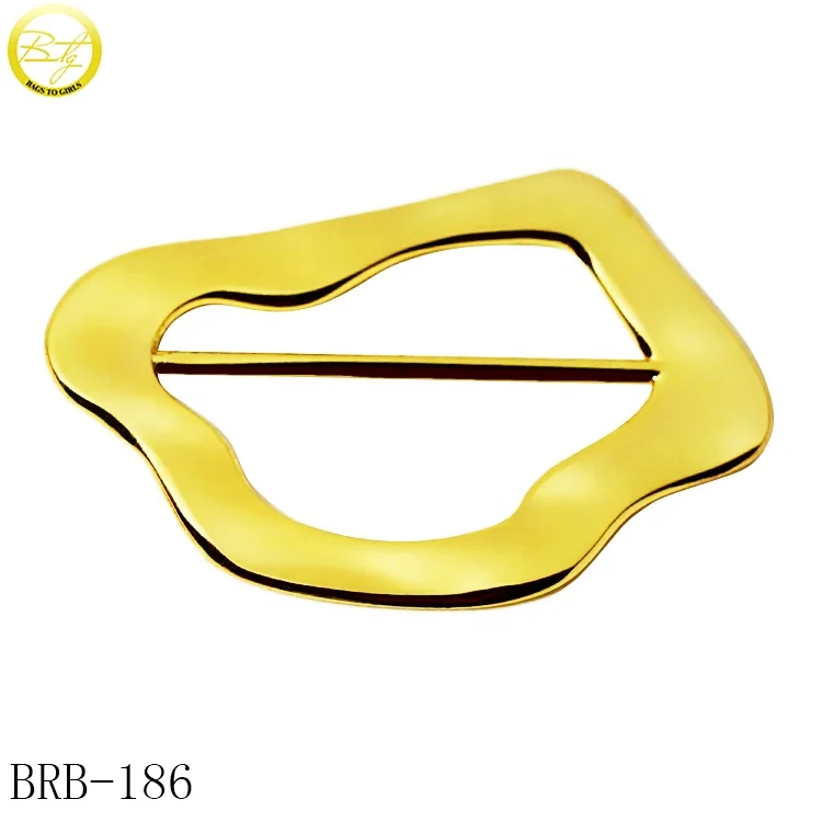 Custom Engraved logo Clasp Ring Sliders Gold Plated Swimbeach Hardware Buckle Sets Metal Bikini Accessory