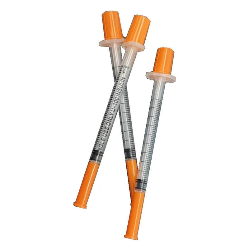 Diabetes Orange 1ml Qualify U100 With Cheap Price Insulin Syringe