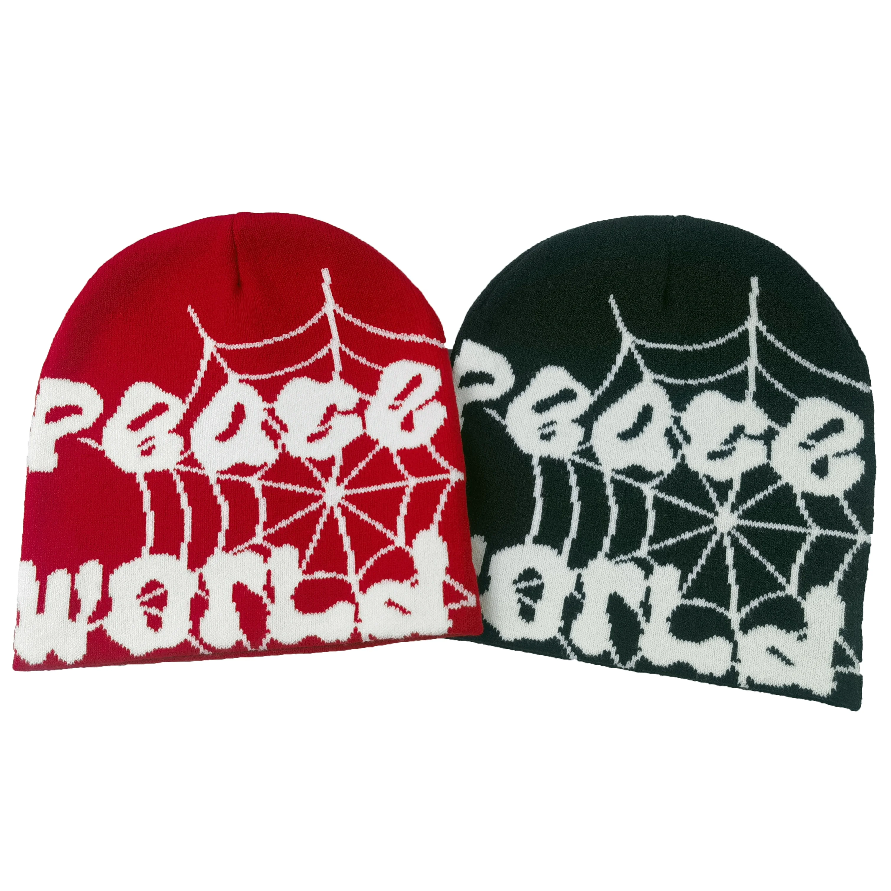 Soft ribbed cuff stripe fleece lined jacquard knit hat winter warm toque woven label beanie with fleece lining