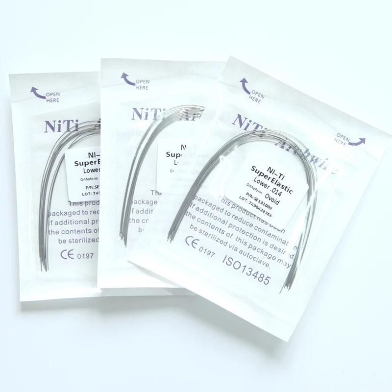 Dental orthodontic niti arch wires natural 016