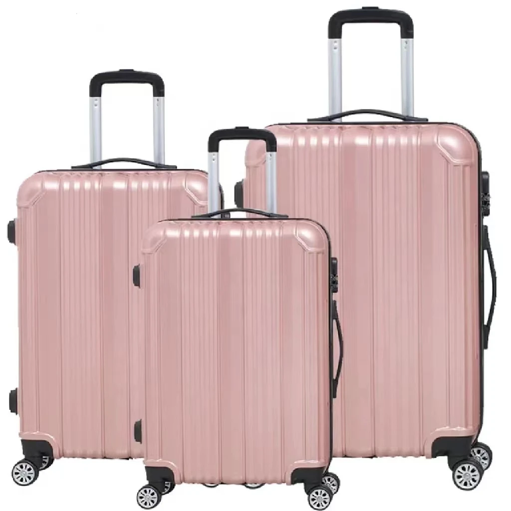 Factory Lightweight Travelling Valise Suit Case Durable Hard Shell PC ABS Travel Trolley Luggage With Double Zipper