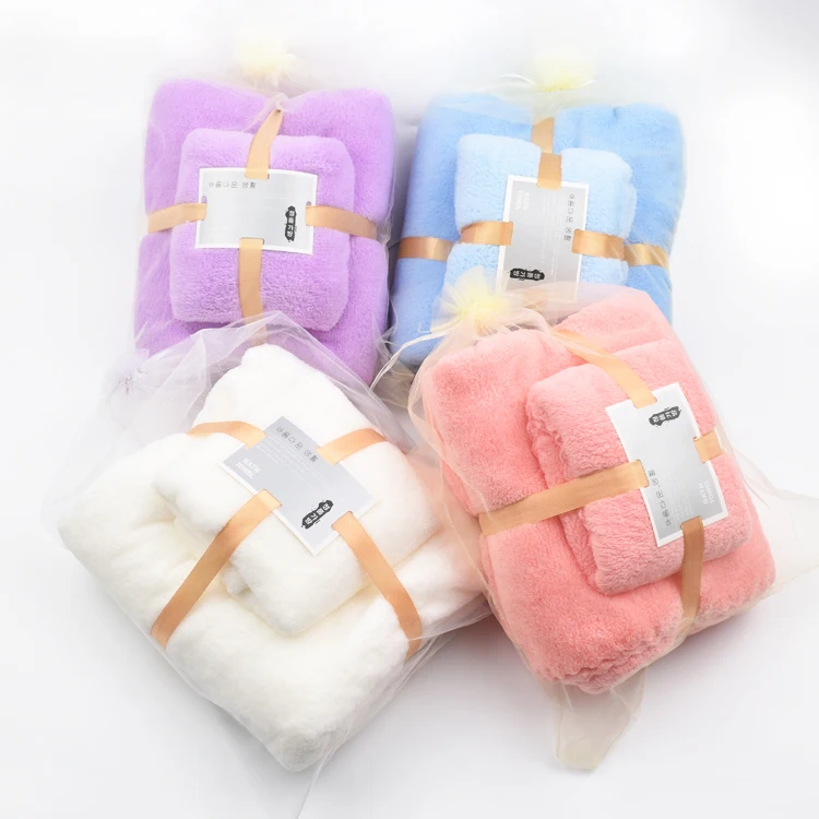 Wholesale Manufacturers Wholesale Good quality quick drying microfiber Cheap price Coral Fleece luxury bath towels set