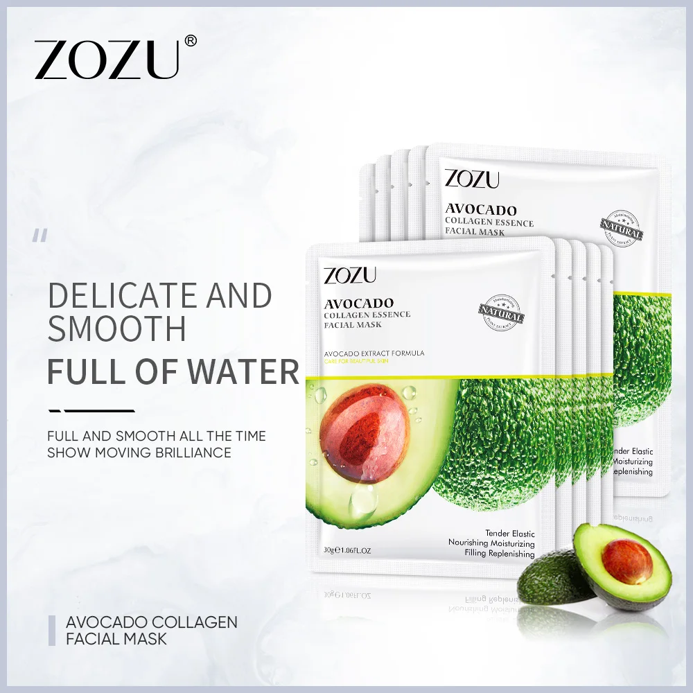 Wholesale Fruit Skin Care Moisturizing Collagen Whitening Coconut Papaya Avocado Red pomegranate VC Sheet Facial Mask Korean