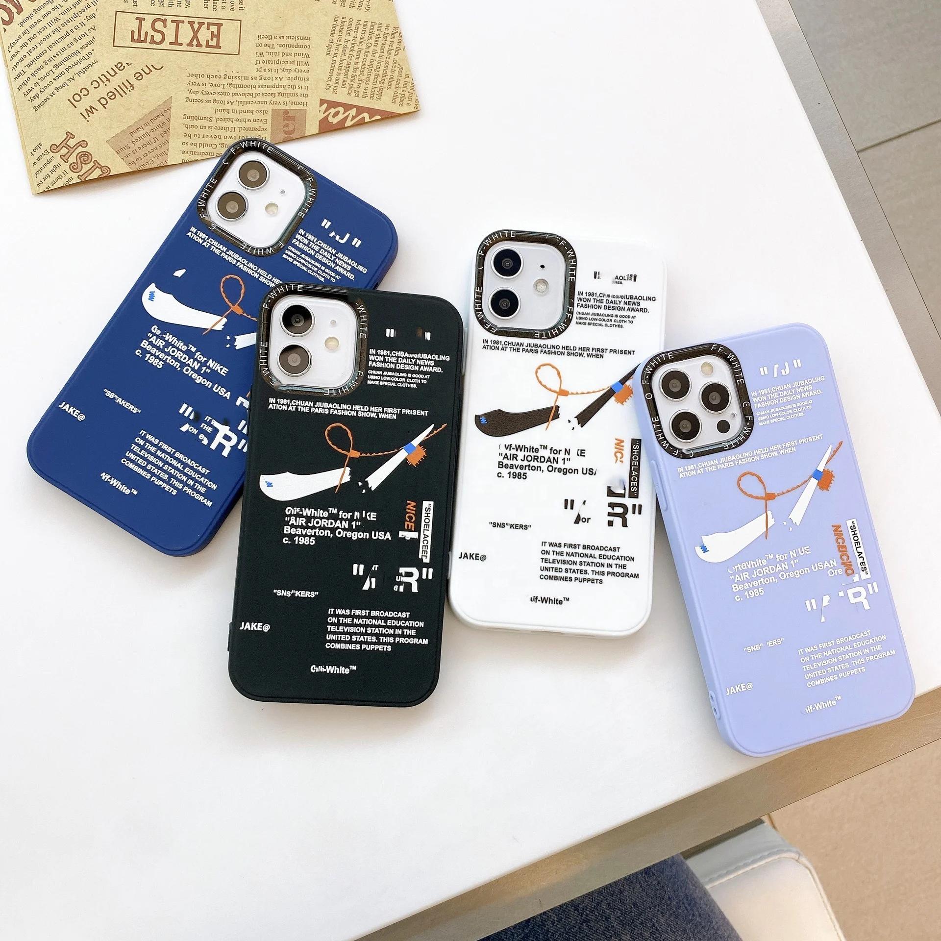 Soft TPU Candy Color White Mobile Cases for iPhone 13, Fashion Brand Shoes Air Sports for iPhone 11 12 Pro Max Case