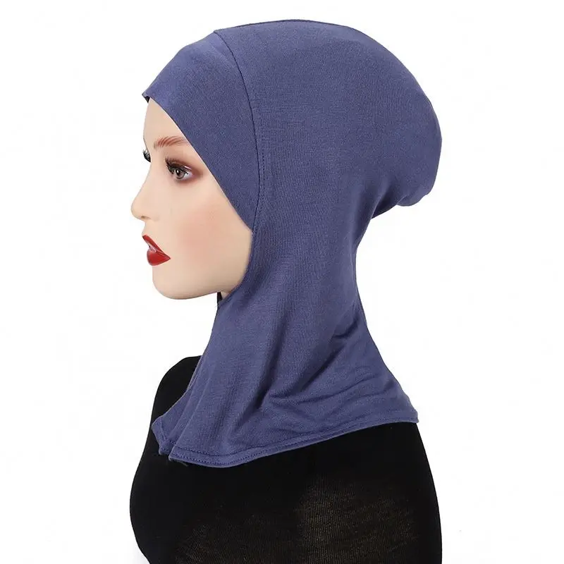 Wholesale New Jersey Cotton Solid Color Malaysia Underscarf Undercap Ninja Muslim Over Neck Inner Hijab Caps For Women