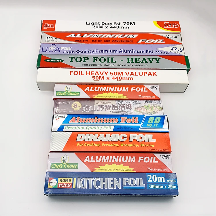 Manufacturers economy pack oil proof restaurants & kitchen use foil food packaging paper 8011 aluminum foil jumbo roll