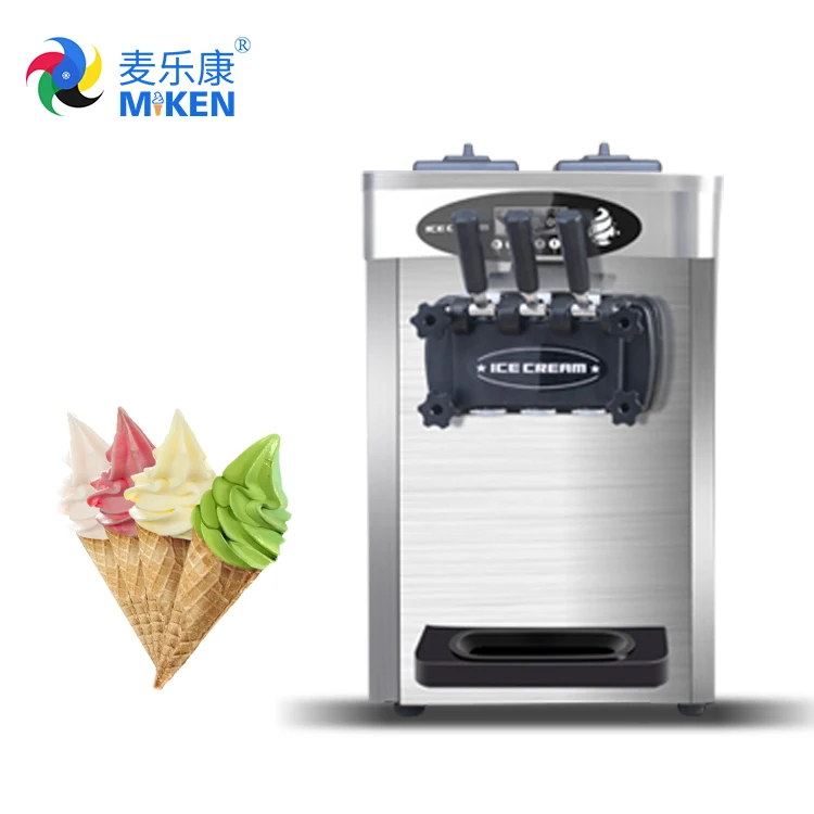MK-618SCTB Miken commercial automatic stainless steel  flavors  mix Soft Serve  high quality i Ice Cream Machine with air pump