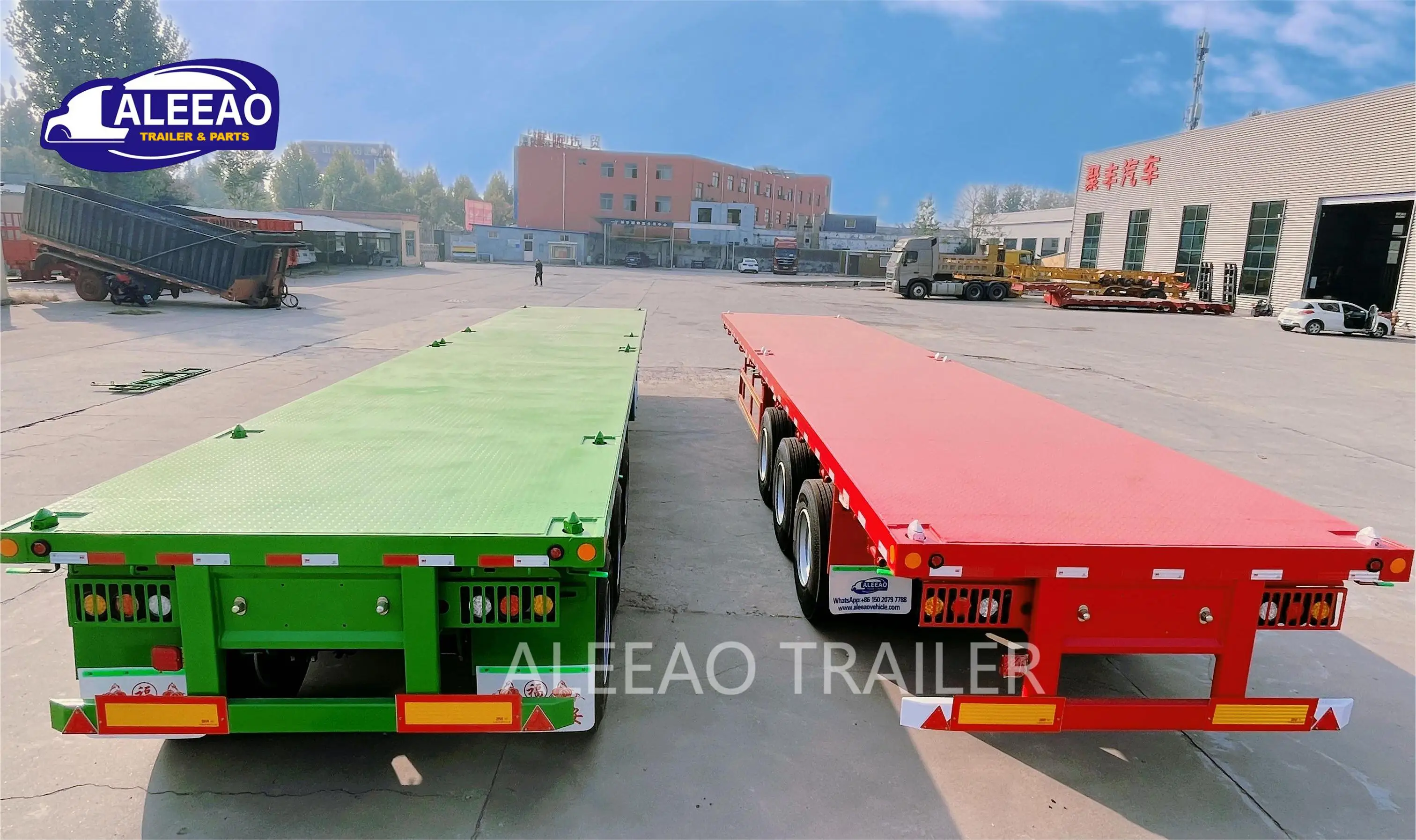 Shipping 40 Feet Container Transport Flat Bed Trailer 3 axle Flatbed Semi Trailer Price