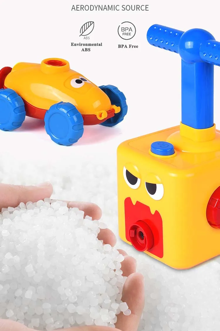 Kids Toys Educational Aerodynamic Forces Launcher & Inertia Air Balloon Powered Car Racer Toy Set for Children